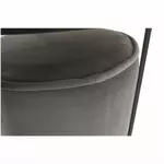 Kép 16/20 - Szett kisasztal és puff, szürke Velvet anyag/sötétszürke, LEILA