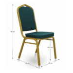 Kép 3/9 - Rakásolható szék, zöld/matt arany keret, ZINA 2 NEW