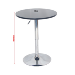 Kép 2/2 - Bárasztal magassága állítható, fekete, átmérő 60 cm, BRANY NEW