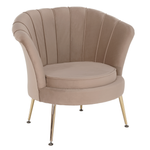 Kép 1/2 - Fotel Art-deco stílusban, bézs Velvet anyag/gold chróm-arany, NOBLIN NEW