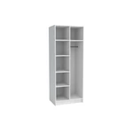 Kép 2/2 - Zetel 5 polcos,1 akasztós szekrény 75 cm fehér színben