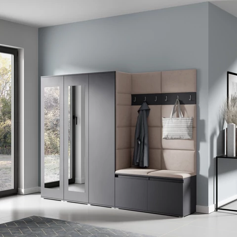 Emi 15 kárpitozott előszobafal tükörrel