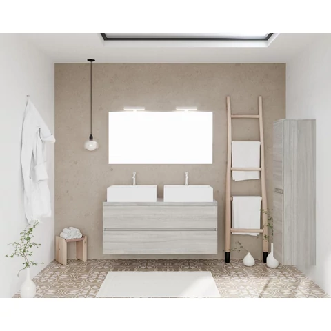 Easy 120cm-es két fiókos fürdőszobaszekrény rovere grigio &amp; beton