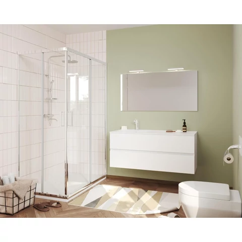 Easy 120cm-es két fiókos fürdőszobaszekrény  fehér tölgy + mosdó