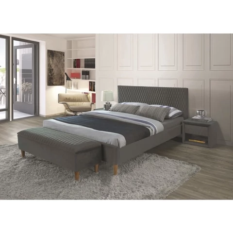 AZURRO VELVET ágy 160x200 szürke BLUVEL 14