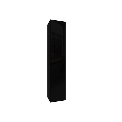 IZUMI 24 BL magasfényű fekete/fekete fali polcos szekrény 175 cm