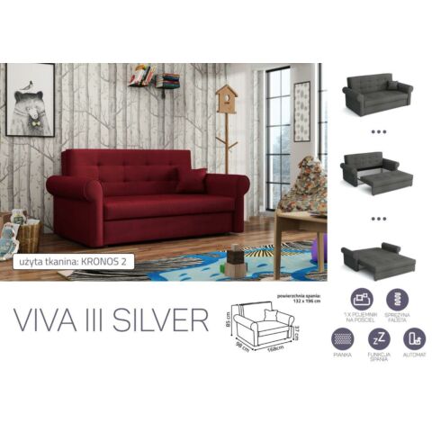 VIVA SILVER III. előre nyíló rugós kanapé