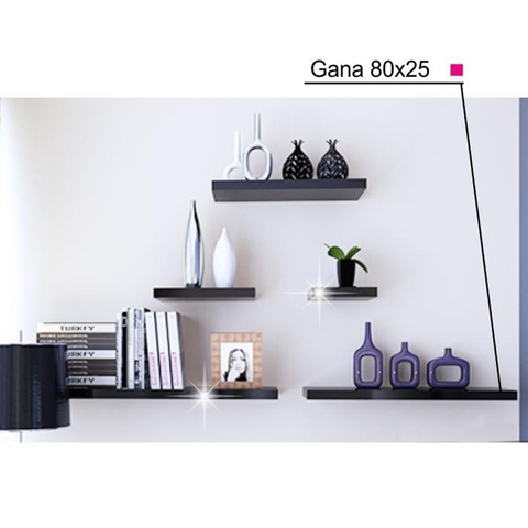 Polc fekete fényes 80x25 GANA FY 11044-4