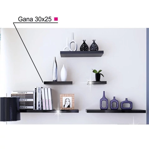Polc fekete fényes 30x25 GANA FY 11044-5