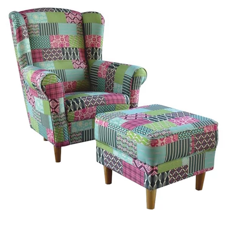 Fotel  és  puff patchwork M1 ASTRID