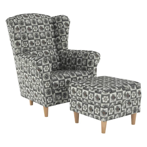 Fotel  és  puff patchwork N1 ASTRID