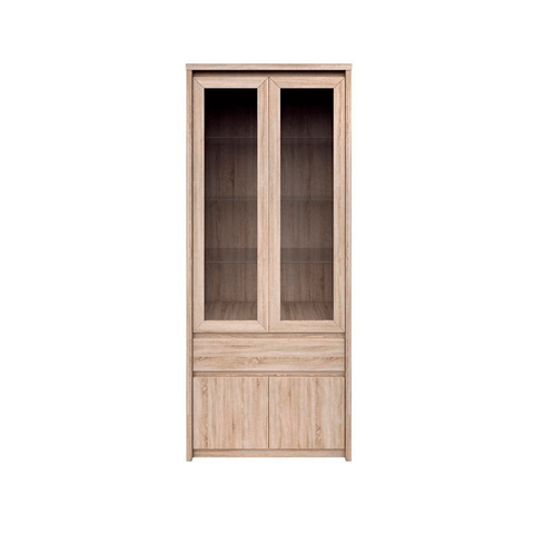 Vitrines szekrény DTD laminált Tölgy sonoma NORTY TYP 3