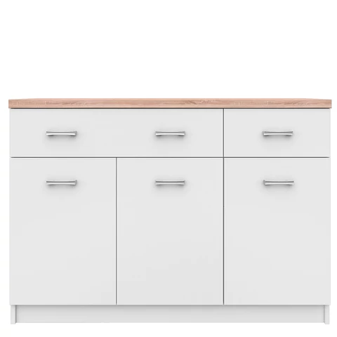 Komód 3d2s DTD laminált fehér  és  sonoma tölgyfa TOPTY