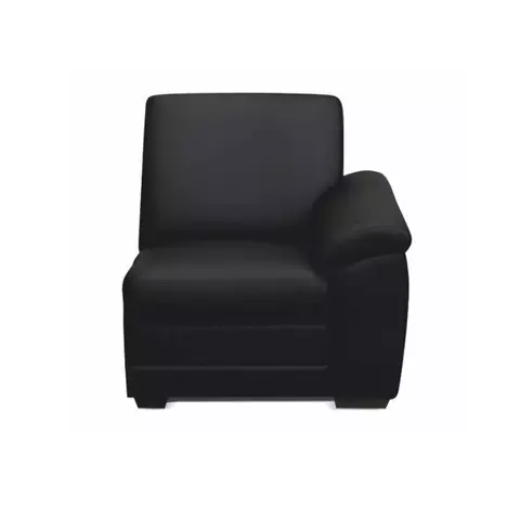 1-személyes kanapé támasztékkal műbőr fekete jobbos  BITER 1 1B