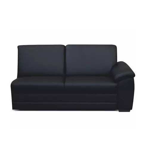 3-személyes kanapé támasztékkal műbőr fekete jobbos BITER 3 1B