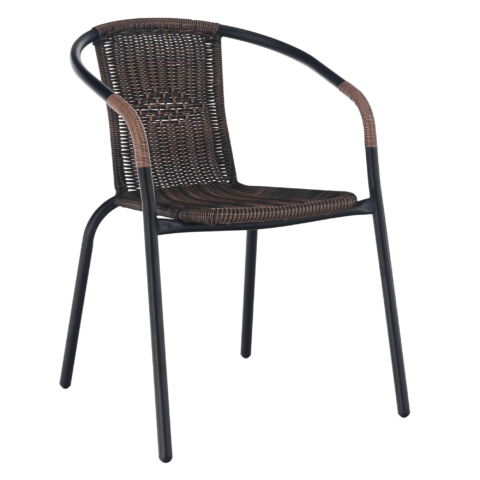 Egymásba rakható szék barna fekete fém DOREN