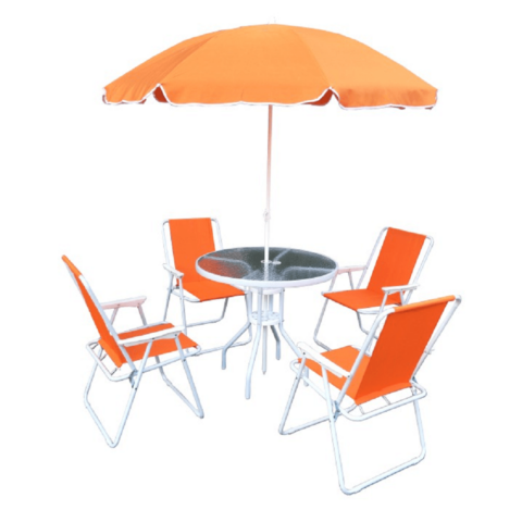 Kerti bútor szett narancssárga fehér ODELO