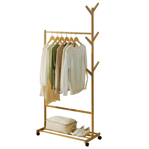 Kerekes akasztó bambus 80 cm széles VIKIR TYP 2