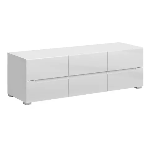 TV asztal 6S 140 fehér fehér extra magasfényű HG JOLK