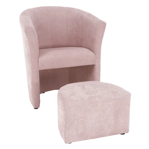 Fotel puffal púder rózsaszín ROSE