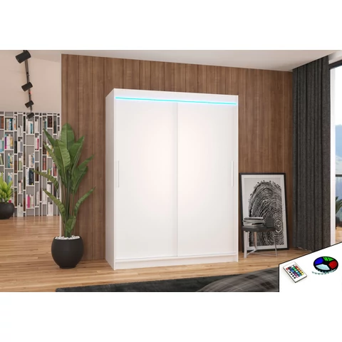 LED világítással ellátott tolóajtós szekrény DENVER 150
