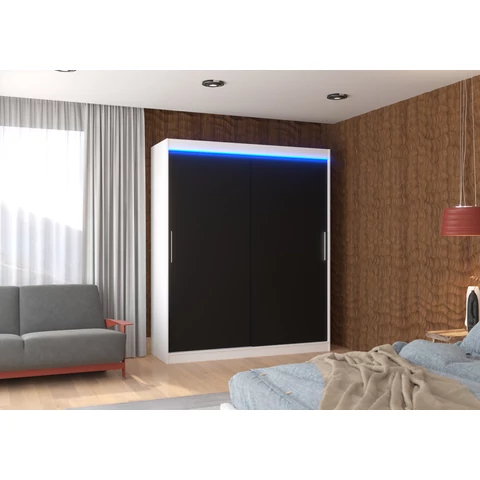 LED világítással ellátott tolóajtós szekrény LINCOLN 180
