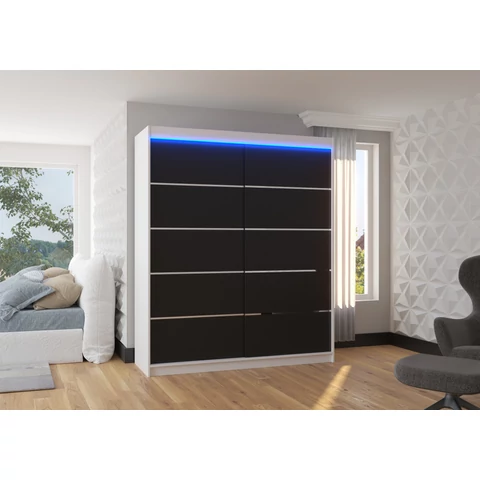 LED világítással ellátott tolóajtós szekrény SPECTRA 180