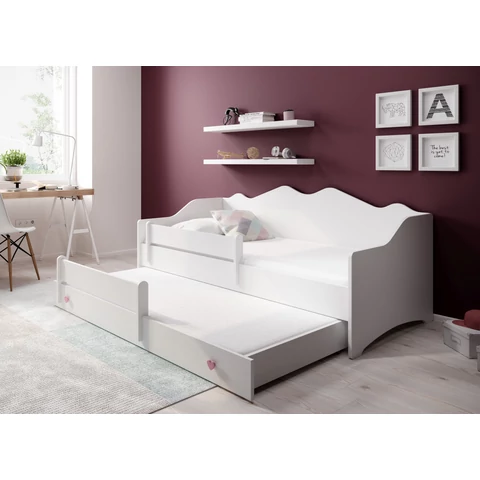 Dupla ágy EMKA II Pink, White matraccal 160x80