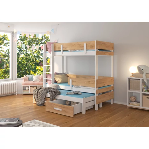 Háromszemélyes emeletes ágy matracokkal ETAPO 200x90