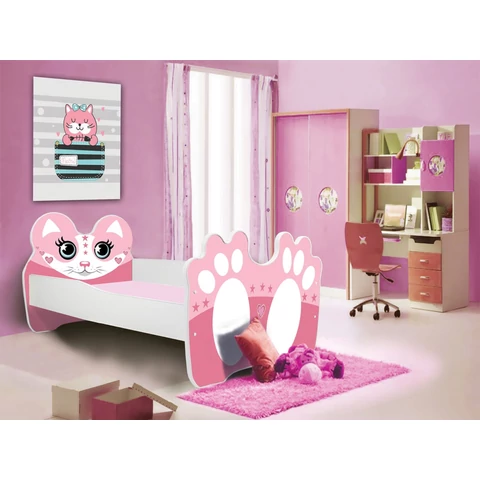 Ágy matraccal BEAR PINK 140x70