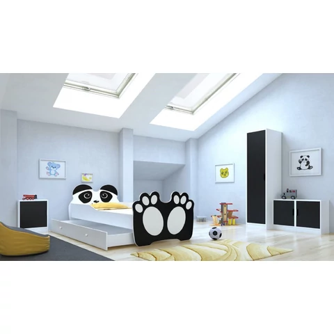 Ágy matraccal és fiókkal BEAR BLACK 140x70