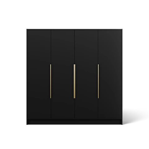 Palladio 200 nyílóajtós gardróbszekrény, Fekete (200x200)
