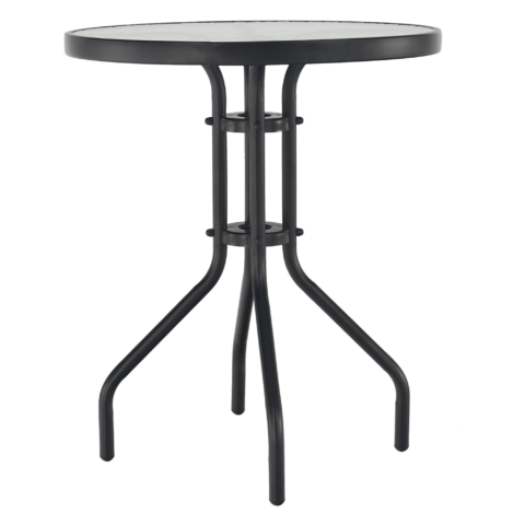 Étkezőasztal fekete acél edzett üveg BORGEN TYP 1