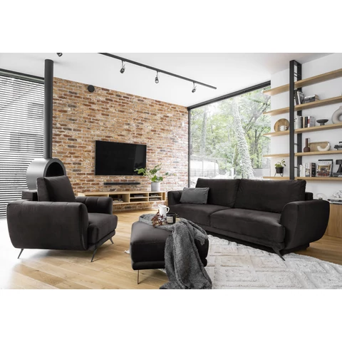 Megis 3f, 1f, pouf lounge ülőgarnitúra szett, sötétbarna