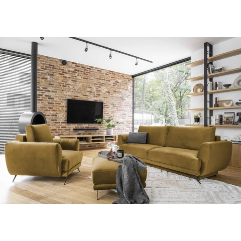 Megis 3f, 1f, pouf lounge ülőgarnitúra szett, sárga