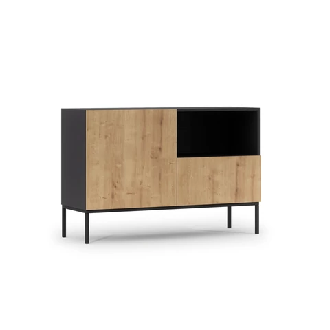 Lanzzi 120 komód fekete matt, artisan oak komód, fekete