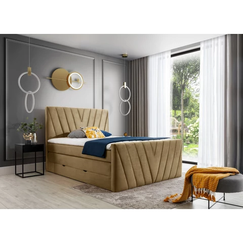 Candice 160x200 boxspring ágy  világosbarna