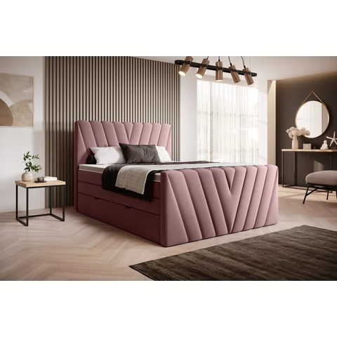 Candice 160x200 boxspring ágy  rózsaszín
