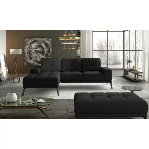 Corner torrense + pouf lounge ülőgarnitúra szett, fekete