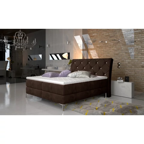 Adel 140x200 boxspring ágy  barna