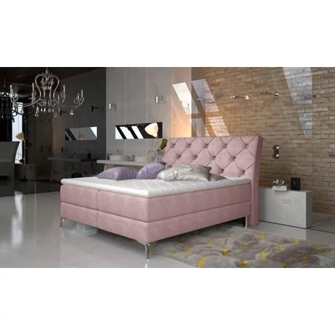 Adel 160x200 boxspring ágy  rózsaszín
