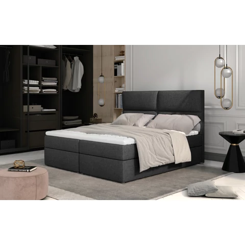 Borostyán 145x210 boxspring ágy  sötétbarna