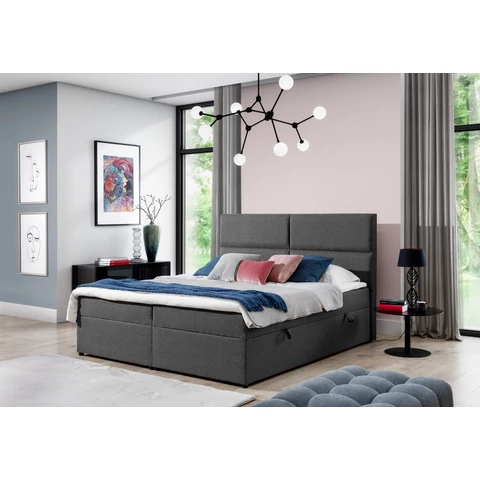 Borostyán 145x210 boxspring ágy  barna