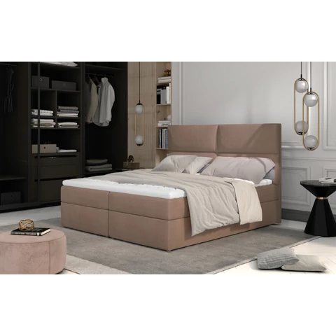 Borostyán 165x210 boxspring ágy  barna