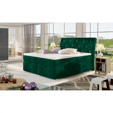 Balvin 140x200 boxspring ágy  sötétzöld