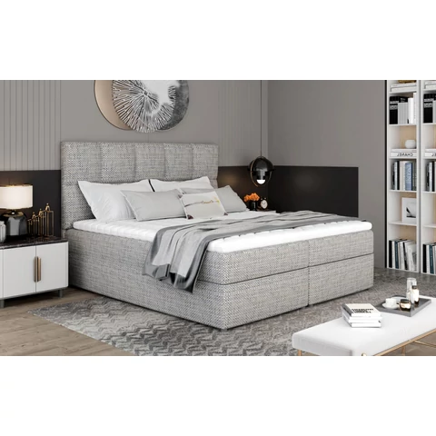 Fényes 145x210 boxspring ágy  szürke