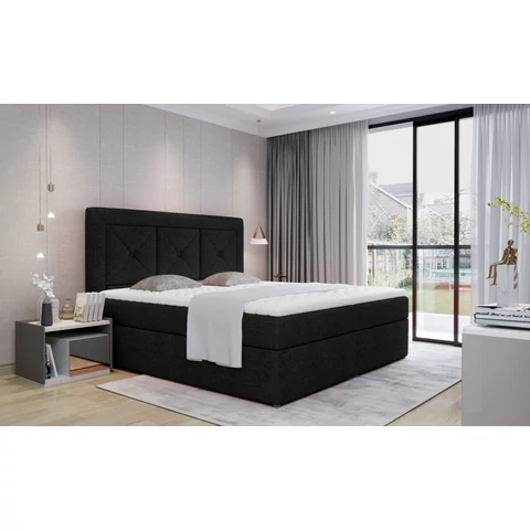 Idris 140x200 boxspring ágy  fekete