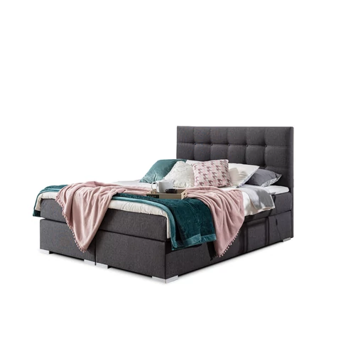 Inez 140x200 boxspring ágy  szürke