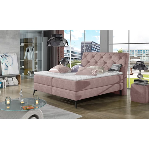 Laosz 160x200 boxspring ágy  rózsaszín