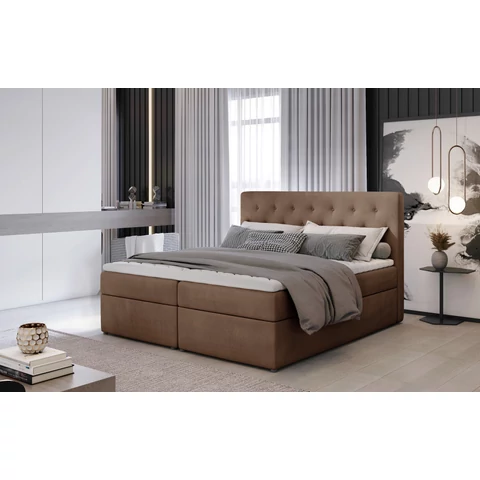 Loree 140x200 boxspring ágy  világosbarna